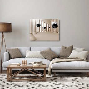 Obraz - Guľa medzi stĺpmi (70x50 cm)