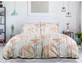 Biele/v terakotovej farbe krepové obliečky na jednolôžko 140x200 cm Caraway – B.E.S.