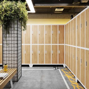 BHP šatní skrinka biela/zlatý dub: Eco Design 10-dverová BARTEK