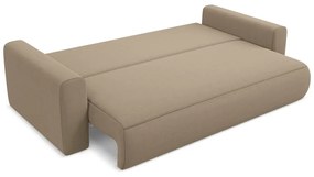 Svetlohnedá zamatová rozkladacia/s úložným priestorom pohovka 238 cm Kapua – Makamii