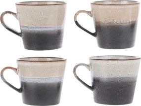 Čierny retro hrnček na Cappuccino 70s rock - 12 * 9,5 * 8,5 cm / 300ml