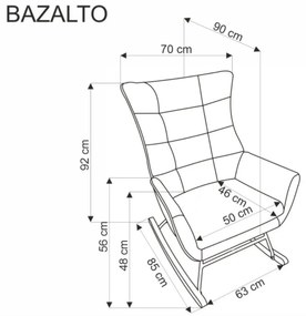 Hojdacie kreslo bazaltové sivé