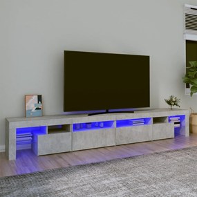 TV skrinka s LED svetlami betónová sivá 260 x 36,5 x 40 cm 3152821