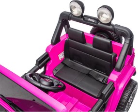 LEAN CARS Batéria pre vozidlá Jeep Rubicon 4x4 DK-JWR556 4x200W 24V ružová