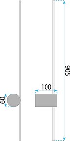 Toolight Toolight, LED nástenné svietidlo 90cm, 18W, 3000K, LHJ062-W, čierna-zlatá, OSW-50030