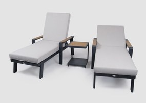 Set dvoch ležadiel EMOT antracit so svetlou poduškou