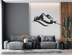 drevko Minimalistický obraz Hory a les Rozmer obrazu: 35 x 65 cm, Farba dekorácie: Čierna