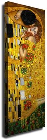 Nástenná reprodukcia na plátne Gustav Klimt The Kiss, 30 × 80 cm