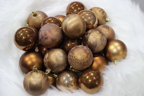 Hnedé plastové vianočné gule 6cm 30ks
