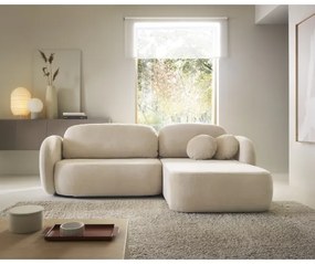 Rohová rozkladacia sedacia súprava s úložným priestorom do L OLBIA pravá béžová