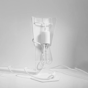 Stolná lampa Arby, biele telo svietidla