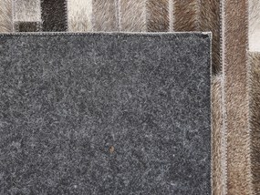 Kožený koberec 160 x 230 cm hnedá/sivá/béžová TUZLUCA Beliani
