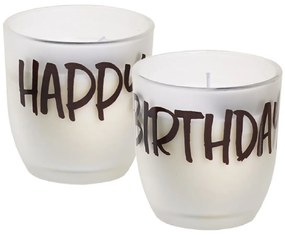 SPAAS Sviečka v skle s nápisom - BIRTHDAY