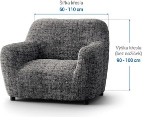 Bielastické poťahy VITTORIA šedá kreslo (š. 60 - 110 cm)