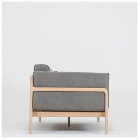 Tmavosivá pohovka s konštrukciou z masívneho dubového dreva Gazzda Fawn,180 cm