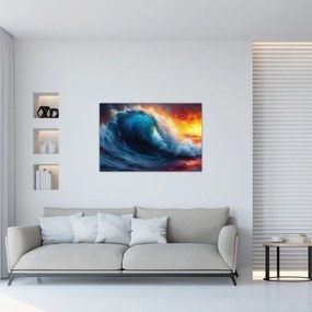 Obraz - Vlna v západu slnka (90x60 cm)