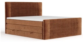 Oranžová boxspring posteľ s úložným priestorom 180x200 cm Bergamo – Maison de Rêve