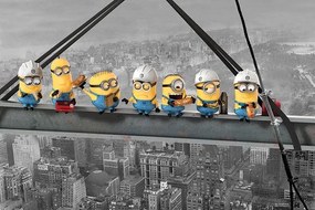 Plagát, Obraz - Ja, zloduch - Minions Lunch on a Skyscraper, (91.5 x 61 cm)