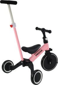 LEAN Trike Trojkolka PRO50 s vodiacou rukoväťou ružová