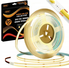 BERGE LED pásik COB Neon 24V - 480D - 9W/m - IP20 - 50m - 990lm - teplá farba
