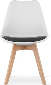 AKCIA Bielo-čierna stolička BALI MARK s bukovými nohami II. trieda