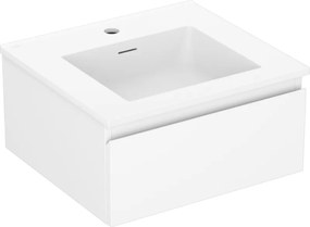 Mexen Orio, kúpeľňová skrinka 50 cm s umývadlom Otis, 1 zásuvka, biela matná, 91A10-05023-1-BF01-W18M01