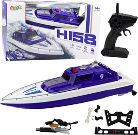LEAN Toys RC policajný čln na diaľkové ovládanie 1:28 modrý