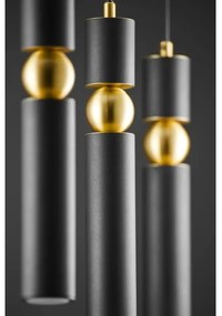 Jupiter 2004 - Luster na lanku ALAS 3xGU10/10W/230V čierna/zlatá