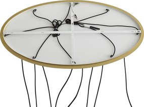 Hotelová elegantná závesná lampa mosadzná s modrým a zeleným sklom 8-svetiel - Qara