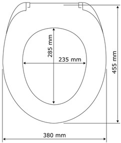 WC sedadlo s jednoduchým zatváraním Wenko Astera, 45,5 × 38 cm