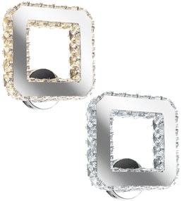 Toolight - LED krištáľové nástenné svietidlo 10W, teplé svetlo, APP415-W, chrómová, OSW-65013