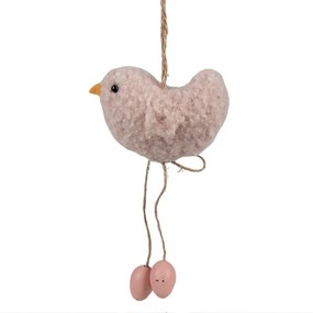 Hnedá plyšová závesná veľkonočná sliepočka s vajíčkami Magiccal - 10*3*18 cm
