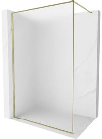 Mexen Kioto-F, sprchová zástena s rámom 80 x 202 cm, 8 mm sklo námraza, zlatý lesklý profil, 800-080-104-50-30