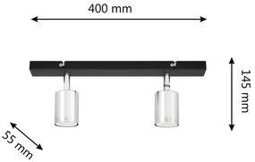 LED Bodové svietidlo TUNE 2xGU10/4,8W/230V matný chróm/čierna