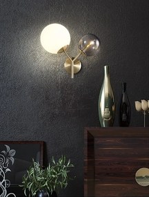 Toolight - nástenná sklenená lampa E27 60W APP1012-2W, zlatá, OSW-09481