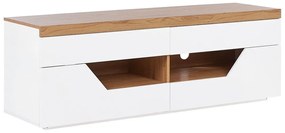 TV stolík biela/svetlé drevo CHEVAL Beliani