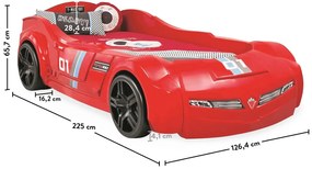 Detská posteľ auto DELUXE 90x195cm - červená