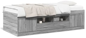 Denná posteľ so zásuvkami sivá sonoma 90x190 cm kompozit. drevo 3280256