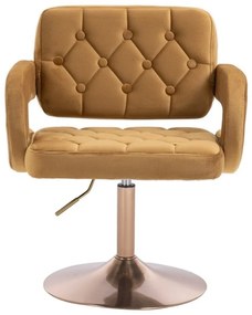 LuxuryForm DESIGN Kreslo ADRIA VELUR na zlatom tanieri - hnedé
