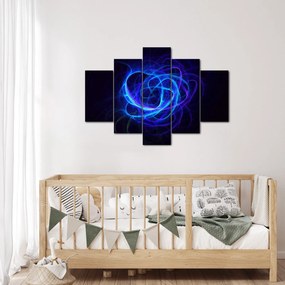 Obraz modrého abstraktného klbka (150x105 cm)