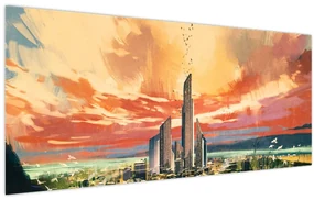 Obraz - Maľované mesto (120x50 cm)