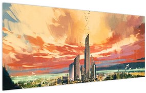 Obraz - Maľované mesto (120x50 cm)