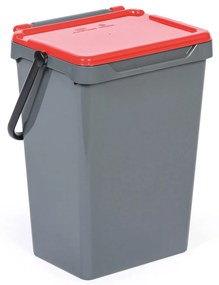 ArtPlast Plastový odpadkový kôš na triedenie odpadu, sivá + červená, 35 l