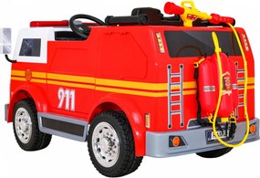 Ramiz Detské hasičské auto na batérie + Vodné delo + Megafón + Hasičský kohút + Pilot