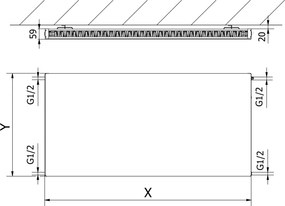 Mexen Flat CF11, panelový radiátor 500 x 1200 mm, bočné pripojenie, 819 W, čierna, W411F-050-120-70