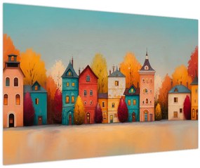 Obraz - Jesenná dedina (90x60 cm)