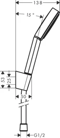 Hansgrohe Pulsify S, súprava so sprchovým držiakom 105 1jet so sprchovou hadicou 1250 mm, chrómová, HAN-24301000