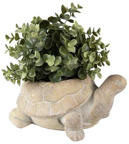 Béžový cementový kvetináč korytnačka Turtle - 22*16*10 cm