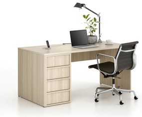 Kancelársky prístavný kontajner FRAME, 428 x 763 x 721 mm, dub prírodný