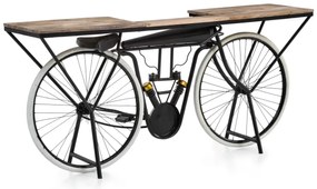 furniture-nabytek.cz - Lakovaný konzolový stôl z kovu, čierny – 180×45×85 cm